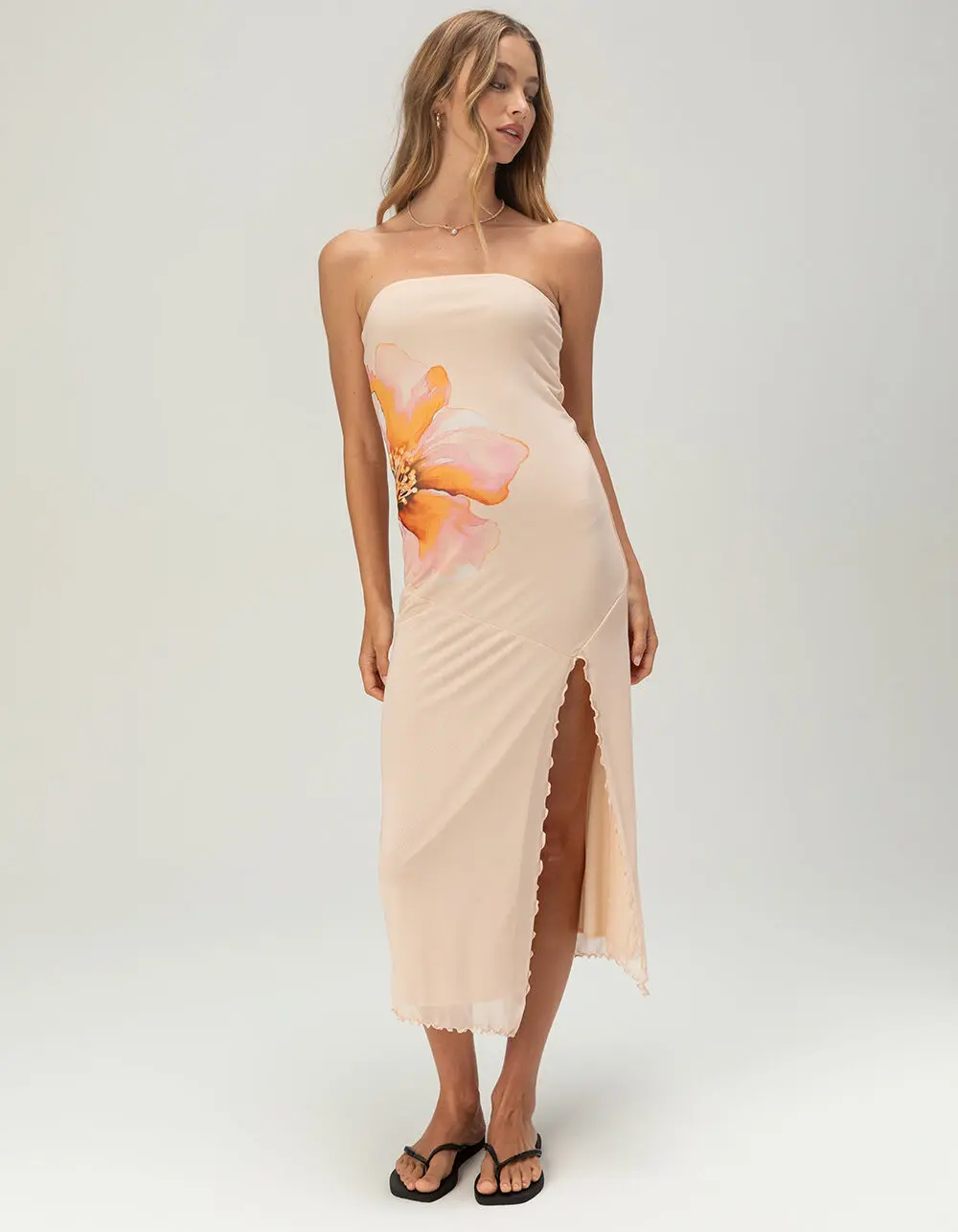 FULL TILT Floral Womens Mesh Midi Dress
