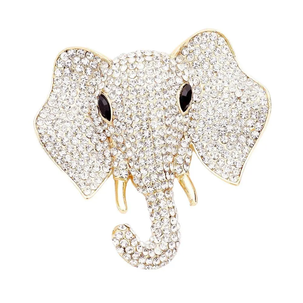 Majestic Elephant Head Brooch