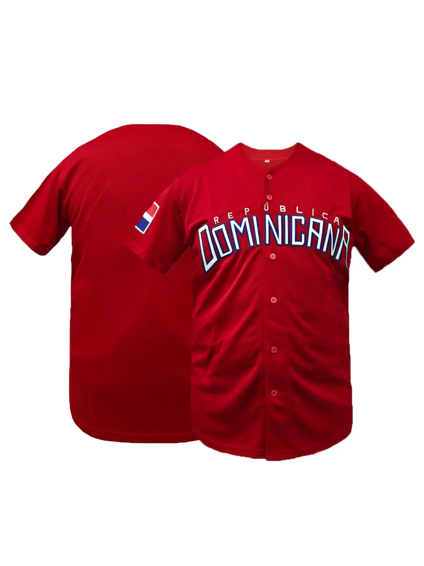 Men's Dominicana Embroidered V-Neck Loose Fit Breathable Sports Shirt, Short Sleeve Baseball Jersey, for Sports & Parties, Casual Wear, Themed Events, Bold Number Design, Durable Fabric S-3XL, Embroidery Sportswear, Sports Clothing, Athletic Tops
