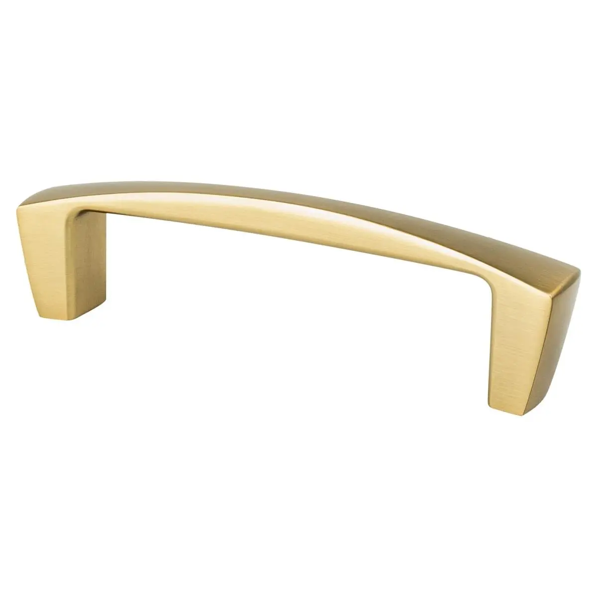 Berenson 2130-1MDB-P Aspire Zinc Metal Pull - 96 mm, Modern Brushed Gold, 1 1/4 in, Base Size: 5/16 in, Curves & Straight Lines Design, Bath Door & Sleek Cabinet Hardware for Smooth Surfaces