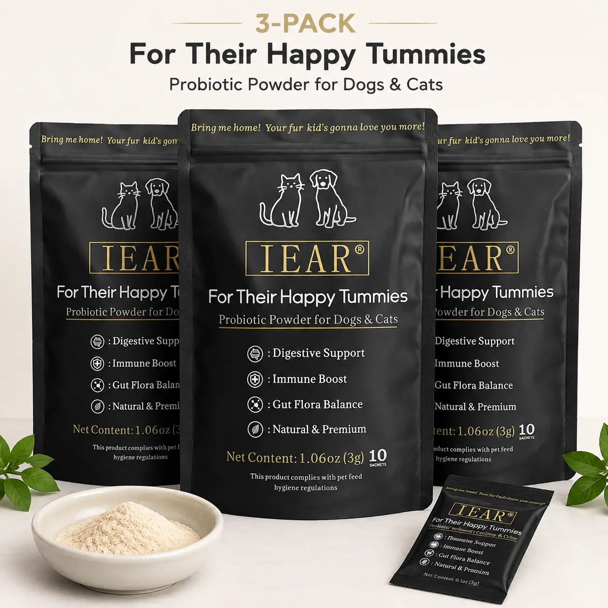 Probiotics Supplement - Canine Digestive Support Pet Healthcare Vitamin allergy relief  health 24-month shelf life dog skin chondroitin