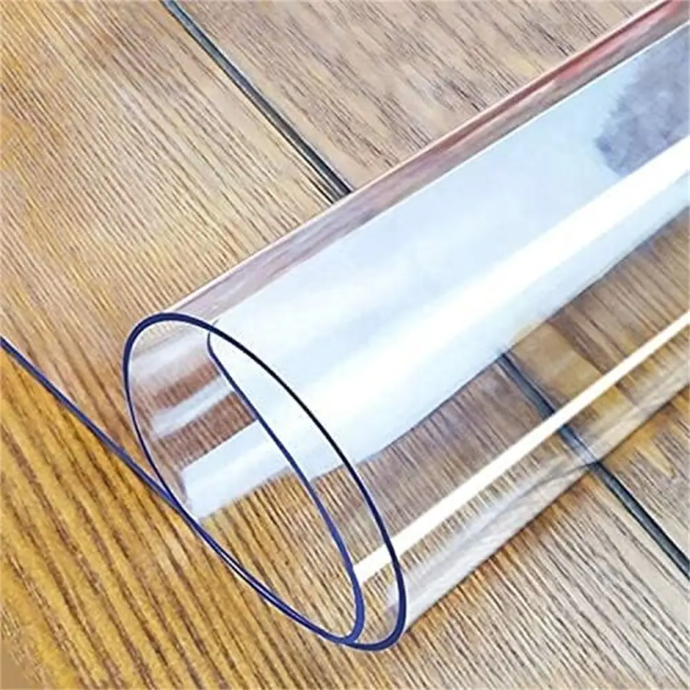 AIMHave Transparent Soft Glass PVC Tablecloth, 2.0mm Thick, High Flexibility, Waterproof, Oil-Resistant, Heat-Resistant, Stain-Resistant, Tear-Resistant, Durable, Colorfast for Dressers, Countertops, Nightstands, Dining proof table cover water hule para