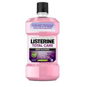 Listerine Total Care Alcohol-Free Anticavity Fluoride Mouthwash, 6 Benefit Oral Rinse to Help Kill Germs That Cause Bad Breath, Strengthen Enamel, Fresh Mint Flavor, 16.9 Fl Oz Evening Restore