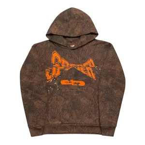 Spider Worldwide T&F Logo Hooded Sweatshirt Tree Camo Brown Orange Multi