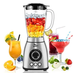 Uten 1800 Watt Fast Countertop Blender for Smoothies and Shakes, Ground Coffee Beans, 60 Oz Glass Jar, 18 Speed Levels, 3 Programs Ice Crush, Smoothie, Pulse