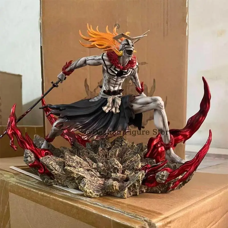 23cm Bleach Hollow Ichigo Action Figure Collectible Doll Saigo No Getsuga Tenshou Hollowfied Kurosaki Ichigo Statue Model Toys