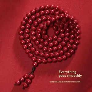 Natural Cinnabar Protection Bracelet | 108 Mala Beads Zodiac Year Lucky Gift for Women Men # boujee gifts
