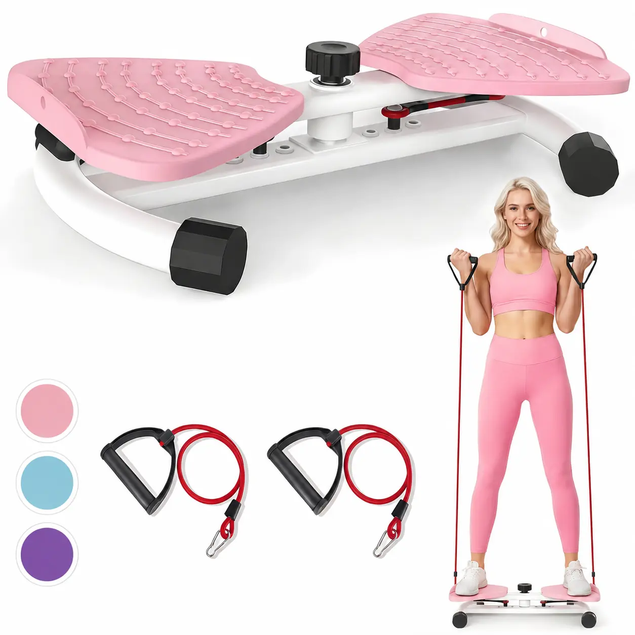 Waist Twister Twist Board with 300 lb Capacity, Anti-Slip Core Workout Equipment for Home Gym, Quiet Exercise Trainer for Women and Men