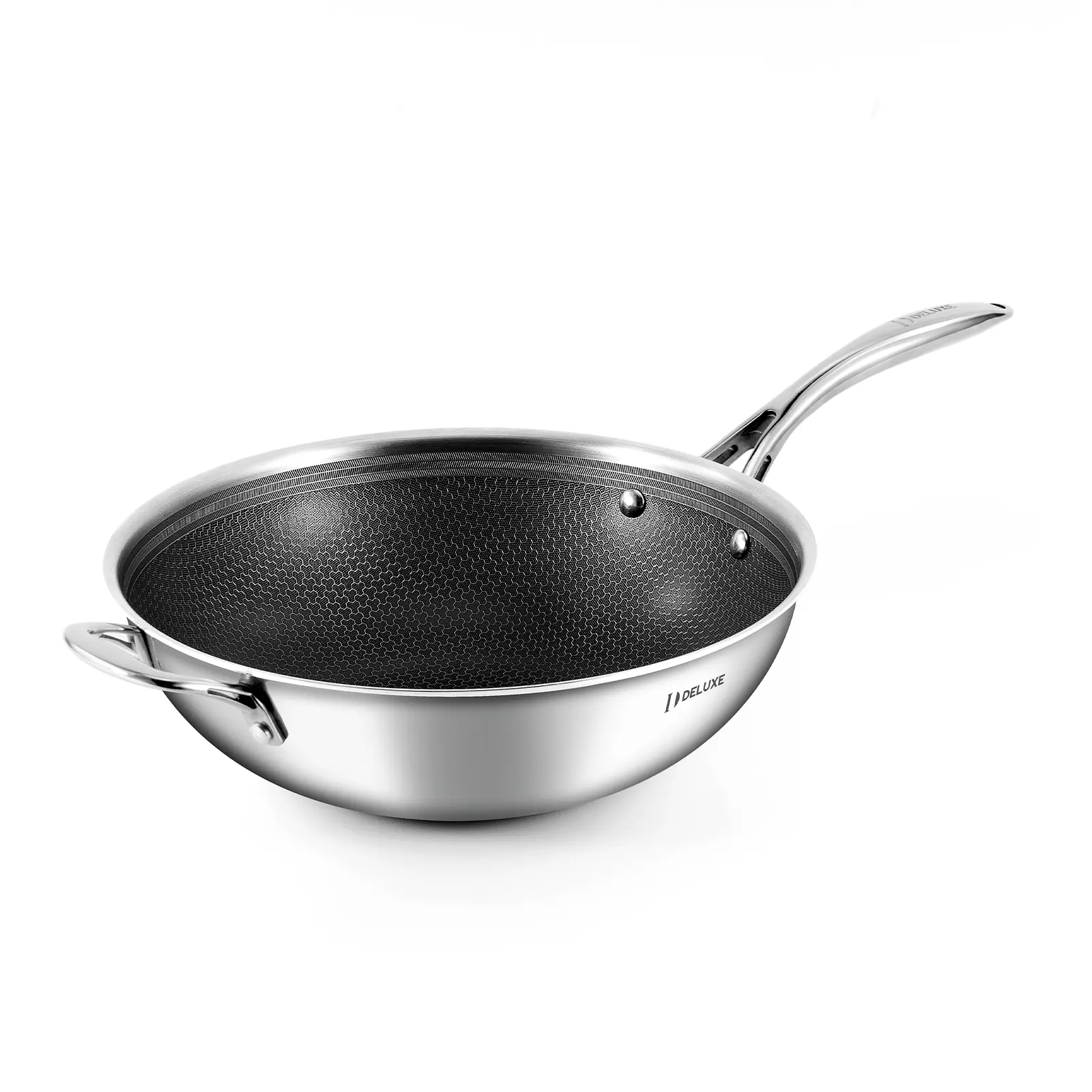 DELUXE Hybrid Ceramic Nonstick12 Inch Wok, Stay-Cool Handle,Dishwasher Oven Safe, Induction Ready, PFOA Free Compatible with All Cooktops