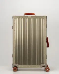 Lucent Aluminum Luggage Set, Champagne Gold