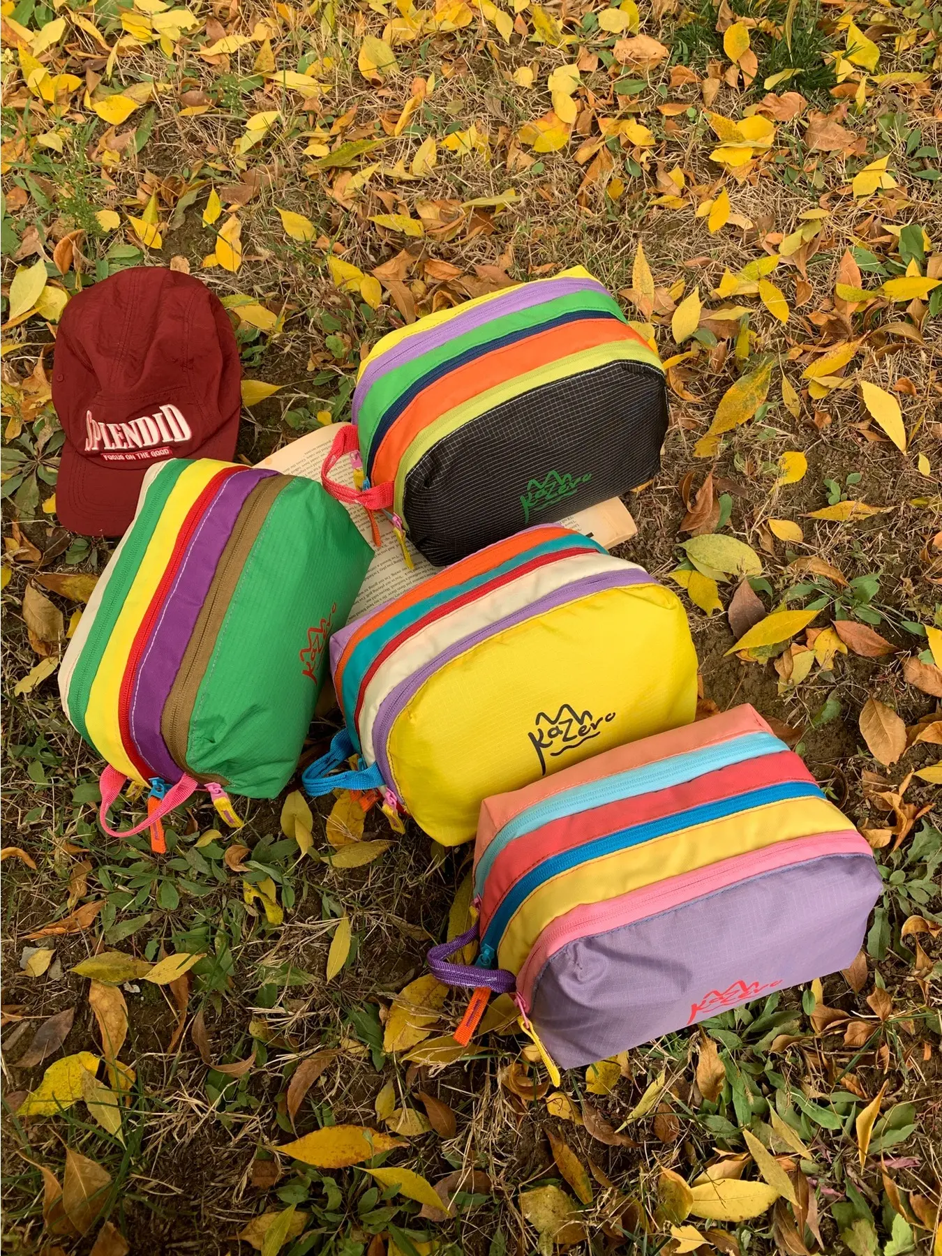 Colorful Striped Mini Makeup Bag Cosmetics Bag Makeup Organizer Pouch with Contrast Zipper Design Perfect for Office Workers and Students Daily Commute Portable Storage Cosmetic Pouch