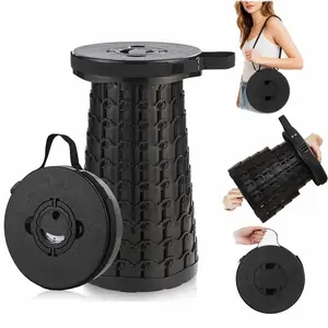 18-Inch Extra Tall Collapsible Camping Stool, 800LBS Heavy Duty Load Bearing Lockable Folding Stool, 2.6lbs Lightweight Portable Chair for Outdoor Festivals Sports Fishing Home Use