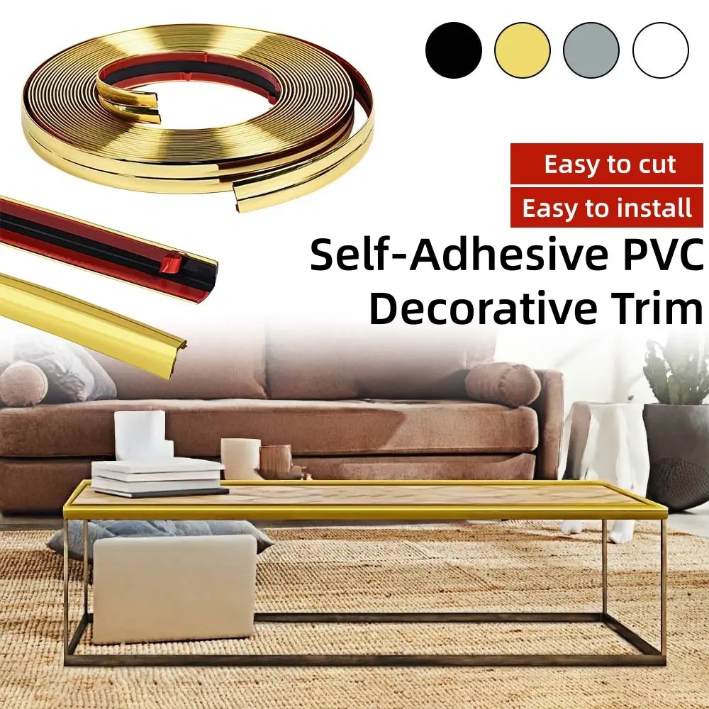Self-Adhesive PVC Decorative Trim, Peel Off and Paste Wall Corner Decorative Strips, Self-adhesive Edges Protectors, Interior Wall, Decorative Corner Protectors, Modern Home & Background Wall Decoration