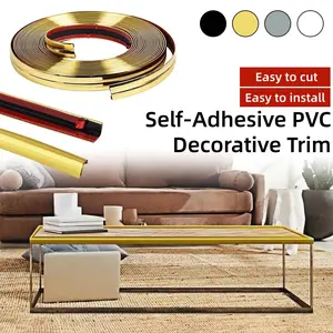 Self-Adhesive PVC Decorative Trim, Peel Off and Paste Wall Corner Decorative Strips, Self-adhesive Edges Protectors, Detachable Multifunctional Molded Decorative Corner Protectors, Wall Decoration for Background Walls, Modern Home Decoration