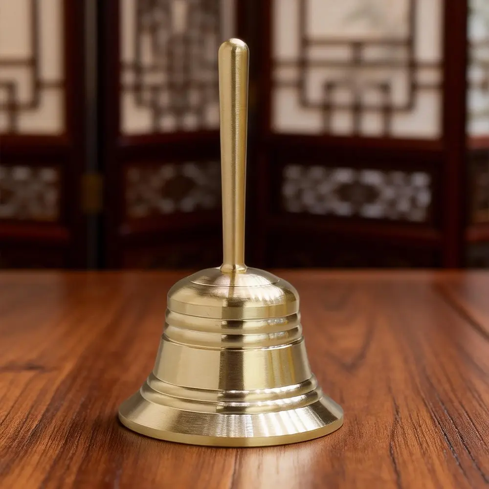Brass Hand Bell, Available in Different Sizes, Vintage Feng Shui Decorative Ornament, Collectible Desktop Decor, Elegant Home Decoration Piece