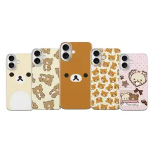 Brown Rilakkuma Korilakkuma Chocolate Bear Kawaii Transparent Phone Cases For iPhone 17 16 15 14 13 12 Promax Pro Max Plus Air And SS Galaxy S26 S25 S24 S23 S22 Shockproof Protective Cover Best Gifts of Christmas Halloween Birthday Valentine
