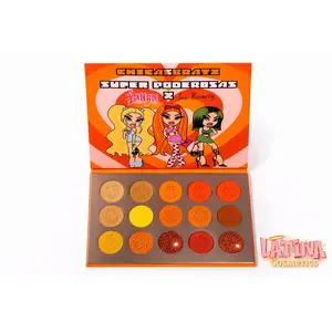 Latina Cosmetics CHICAS BRATZ SÚPER PODEROSAS Eyeshadow Palette Warm Intense Tones Matte Glitter Finish for Glamorous Looks High Pigmentation