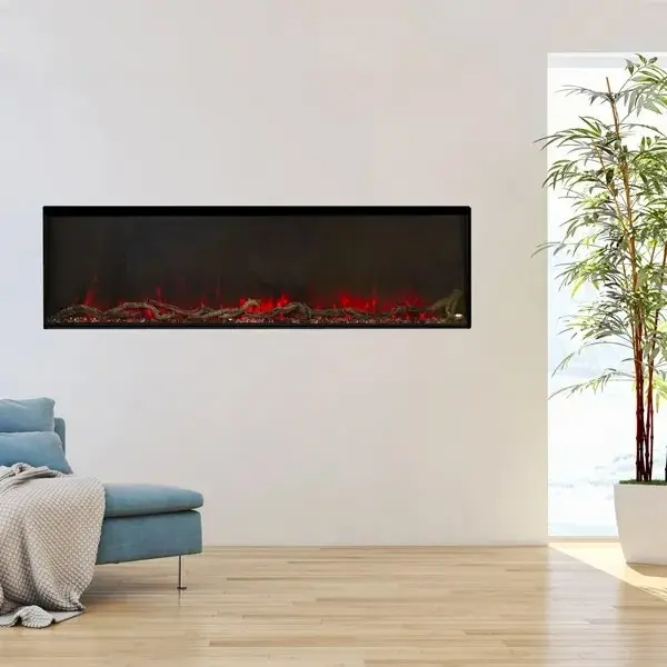 Modern Flames Landscape Pro Slim 44 Inch Built-In Electric Fireplace Recessed Linear Firebox