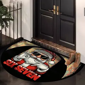 1pc Doormat, Santa Claus 67 Pattern Front Door Mat, Welcome Mat, Indoor/Outdoor Door Mat, Bedside Rug, Bathroom Mat, Small Floor Mat, Suitable for Spring, Summer, Autumn and Winter, Number 67, Christmas Gift, Christmas Decoration