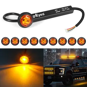 AgriEyes M20 10pcs 2 in 1 Side Marker Light with Warning Lights 5 Flash Modes IP67 Waterproof for Trucks Trailers RVs