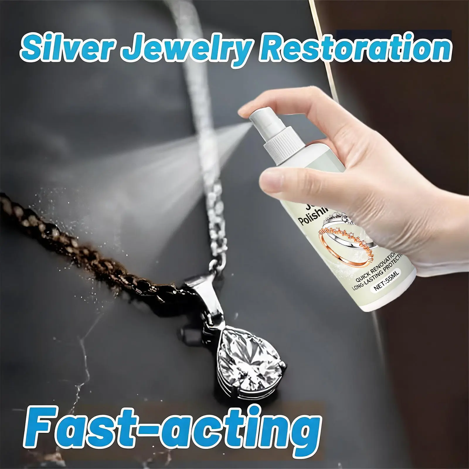 Jewelry-Specific Oxidation Polish Effectively Restores and Maintains Luster, Cares for Golden and Silvery Bracelets and Necklaces, Suitable for All Types of Surfaces. Surface Polish, Brightening Solution, Maintenance, Metal Polishing