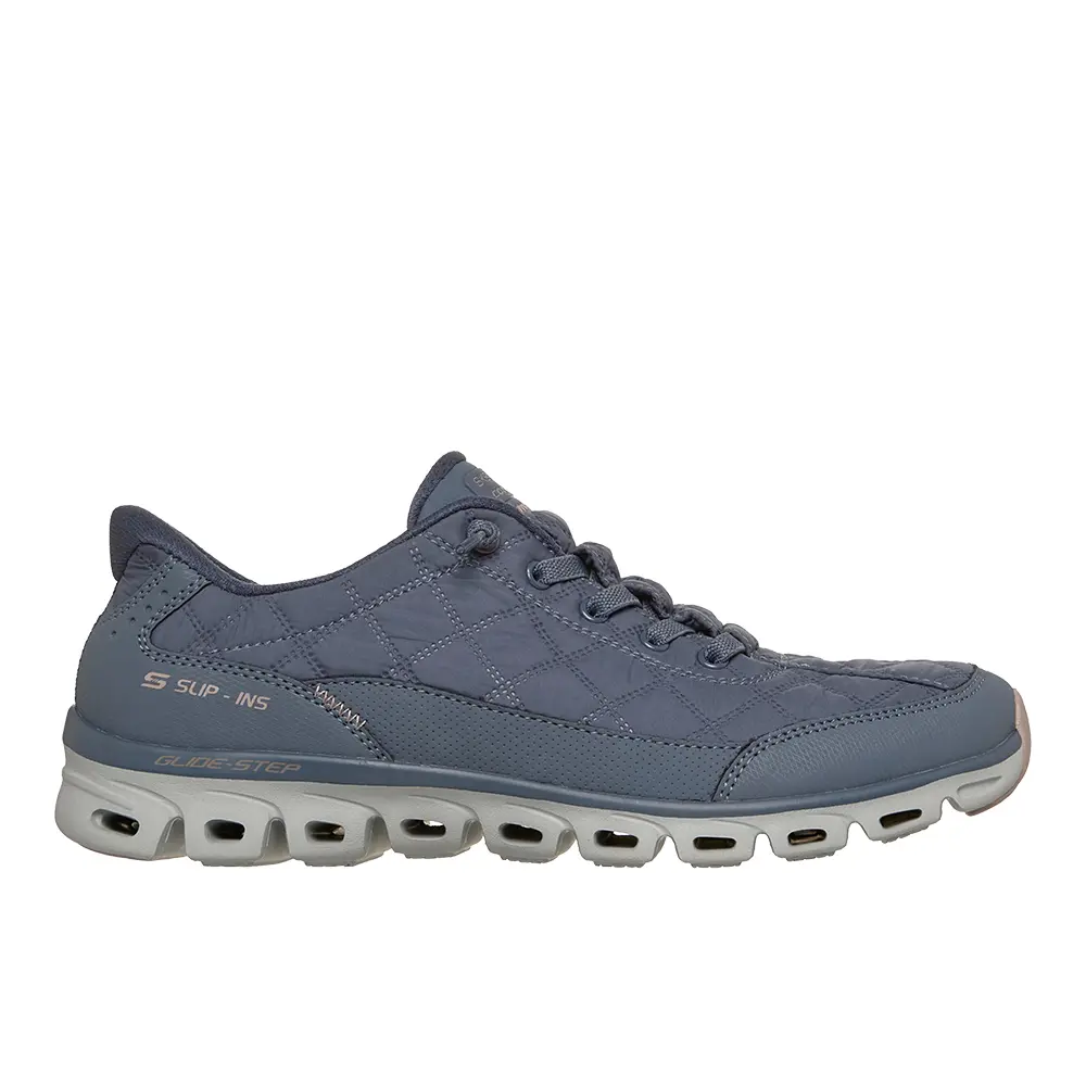 Skechers Womens Slip-Ins Glide-Step Cozy Fit At Ease Slip On Sneakers Shoes Casual - Blue