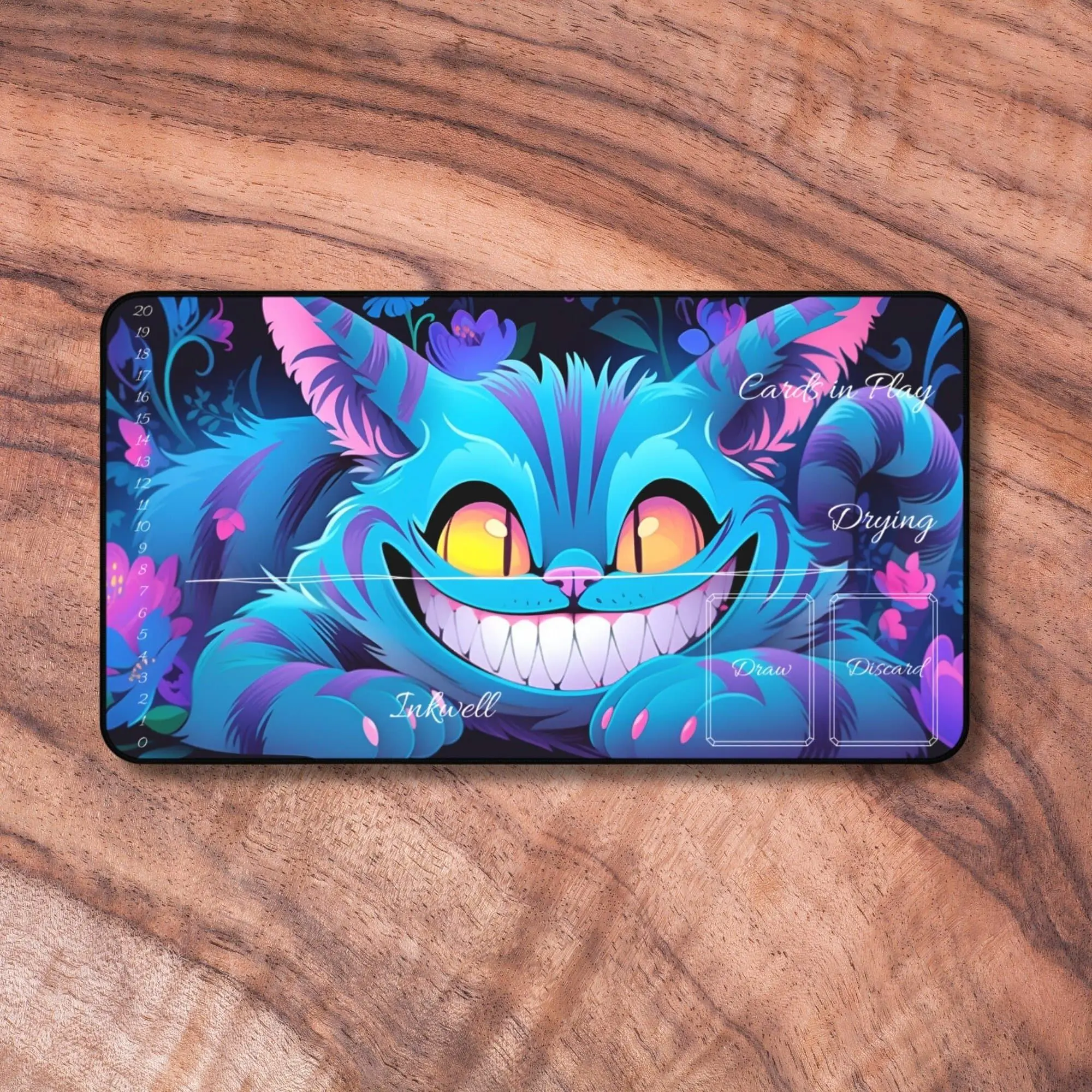 Lorcana Playmat, Cheshire Cat Themed Card Playmat, Unofficial Lorcana Play mat, Gifts for Gamers, Gaming Mouse Pad Desk Mat