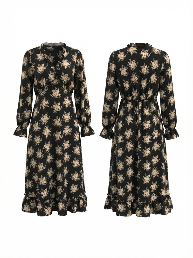 long sleeve smocked dress Floral Smocked Square Neck Long Sleeve Dress – BloomBliss.com