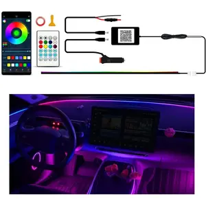 Ambient Lighting  Led Lights Interior Kit with  APP,43.3 inches Dream Color  Led Strips Lights for , 12V Fiber Optic  Sync Neon Center Console Dashboard Interior Lights