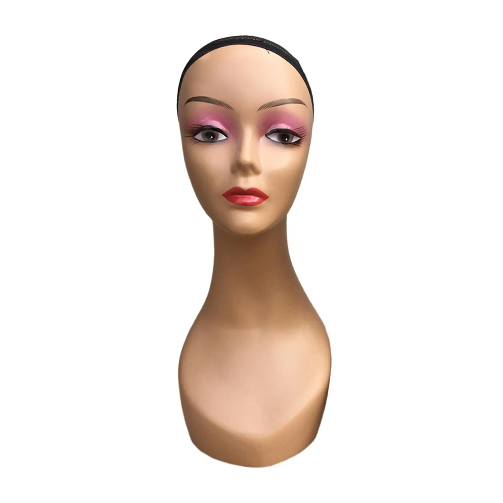 20 Inch Female Wig Head Mannequin, Hat Display Rack Professional Stable Base Wig Display Model Manikin for Glasses, Wigs Making, Necklace, Props