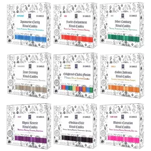 Scented Ritual Candles 20 PK - 2-2.5 Hours Burn Time, Eco-Friendly Design for Tranquil Ambience and Relaxation - Nature, Decor