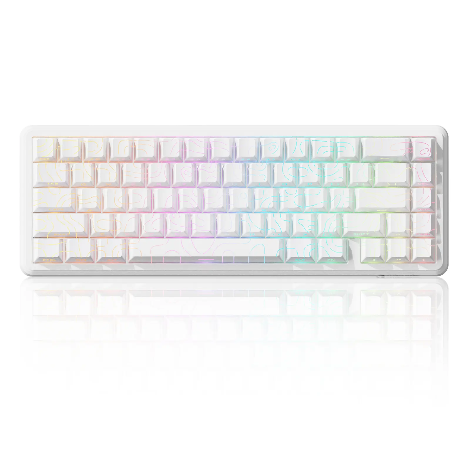 ATTACK SHARK X65 HE Wired Rapid Trigger Magnetic Switch 65% Mechanical Gaming Hot Swappable RGB Lighting Keyboard, Hall Effect Top Mounted RGB Hot Swap,Adjustable Actuation,8KHZ Polling Rate,PBT Keycaps for Win