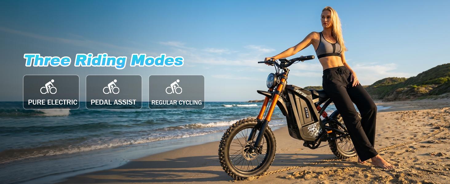 Electric Dirt Bike for Adults, 2500W Peak Motor, 40 MPH Top Speed, 60V 30Ah Battery, 100 mi Range, NFC Keyless Unlock, Dual Hydraulic Brakes, Full Suspension