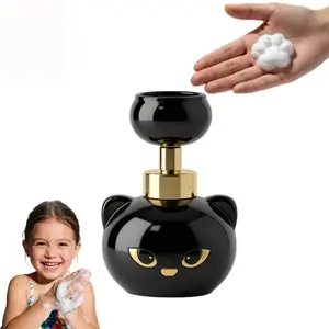 Black Cat Paw Print Foaming Soap Dispenser, Refillable Cute Cat Paw Pump, Fun Hand Wash for Kids Bathroom & Kitchen, Viral TikTok Gift
