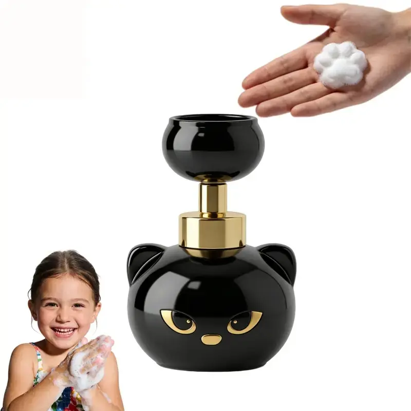 Black Cat Paw Print Foaming Soap Dispenser, Refillable Cute Cat Paw Pump, Fun Hand Wash for Kids Bathroom & Kitchen, Viral TikTok Halloween and Christmas  Gifts