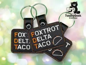 FDTaco Embroidered Vinyl Keychain