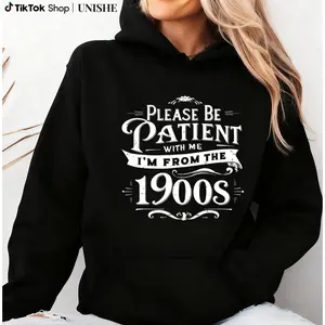 Retro 1900s Inspired Unisex Hoodie – Long Sleeve Funny Vintage Style Top for Women and Men