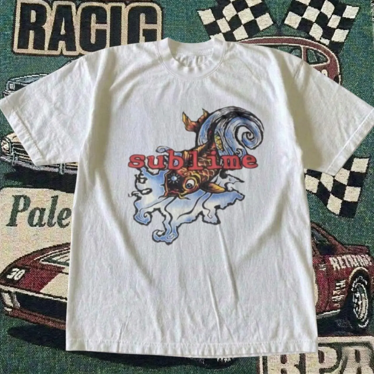 White shirt, Sublime graphic t-shirt