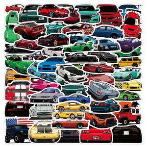 50 Pcs Vinyl Sticker of Sports car for Car Lovers Fans Waterproof Stickers Bomb for Wall, Computer, Laptop, Skateboard, Water Bottle, Mug, Kids Scrapbook Gift for Birthday, Christmas, Thanksgiving