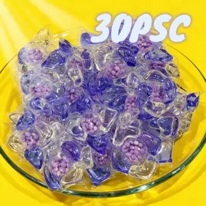 Lavender Laundry Detergent Balls, Laundry Pods, Deep Clean + Soften Color + Lock Fresh Scent, Easy Wash, Dissolves in Water, 30/60 Pcs