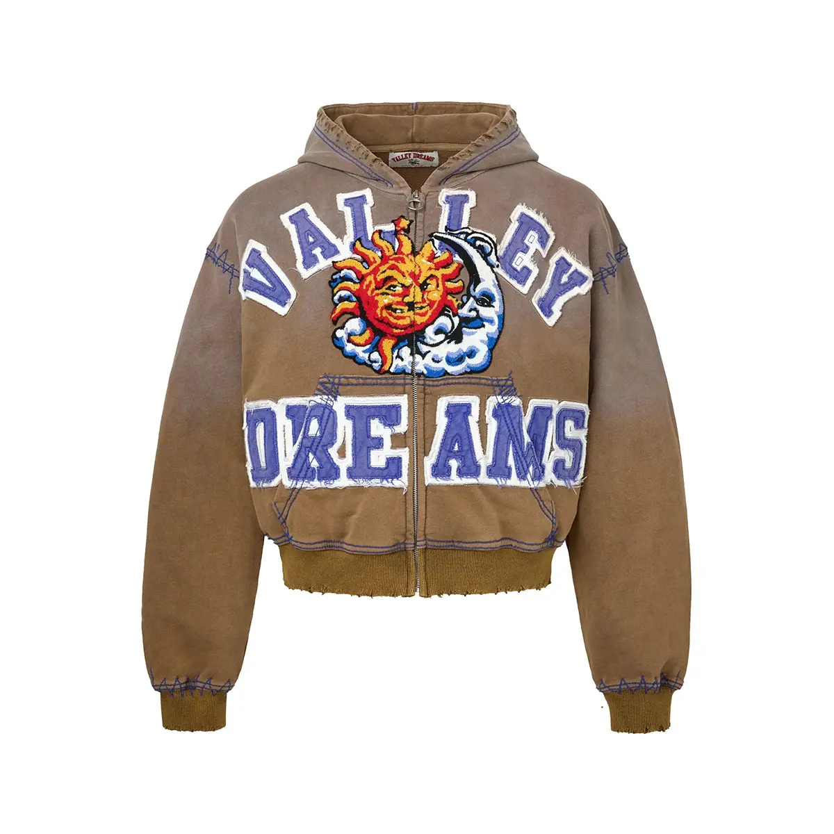 Vale Forever 'Sunny' Zip Up Hoodie Brown Men or Women