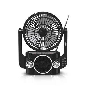 Airbro RXF-20 Rechargeable Fan & Speaker – AM/FM/SW Radio, 3-Speed Fan, Bluetooth, MP3, Type-C Charging