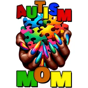 5-Pack or 10-Pack Autism Mom 11x16 DTF Heat Transfer for T-Shirt DIY Printing