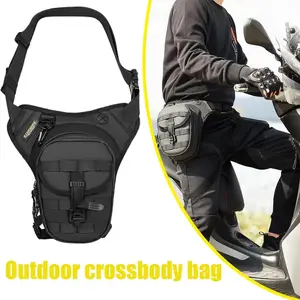 Men Motorcycle Leg Side Bag Waterproof Motorbike Hip Leg Pack Adjustable Motorcycle Crossbody Bag for Hiking Camping Fishing
