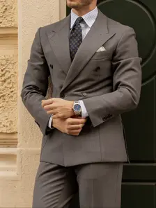 Men's Classic Double Breasted Suit for Wedding Prom & Business Occasion
