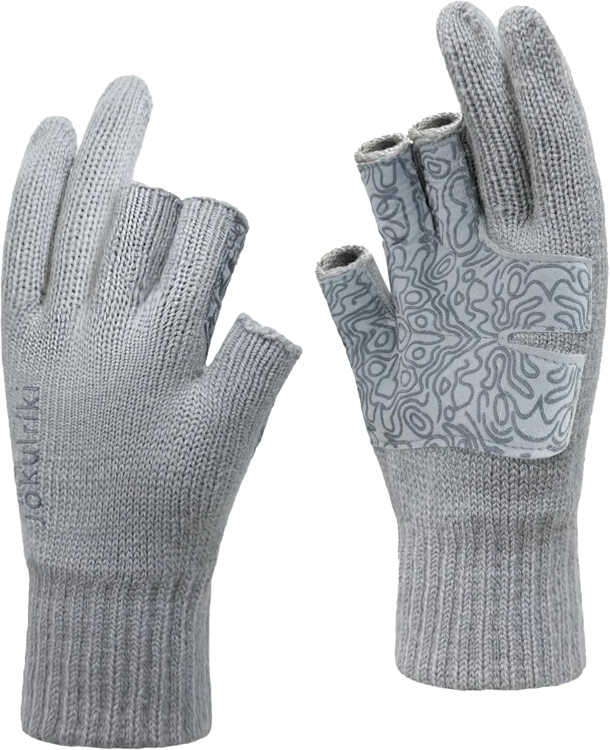 Jökulríki Merino Wool Gloves 3-Cut Fingerless Gloves for Men Women Cold Weather Winter Fishing Photography