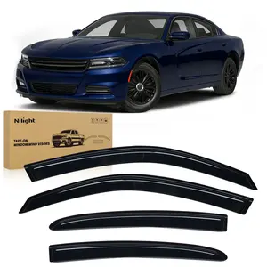 Nilight Rain Guards for Dodge Charger 2011-2023 2018 2019 2020 2021 2022 2023, Window Wind Deflectors Vent Visors, Tape on-4PCS