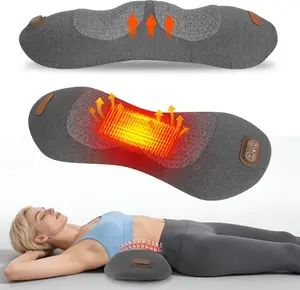 3 In 1 Electric Lumbar Support Pillow, Memory Foam Lower Back Massager with Heat Vibration and Airbag Stretching-5597
