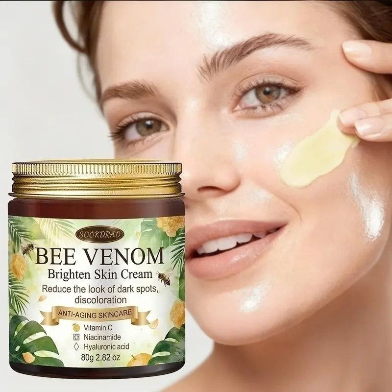 Bee Venom Brightening Cream with Vitamin C, Niacinamide, Hyaluronic Acid, 80g, for All Skin Types, Daily Facial Care, Suitable for Everyone