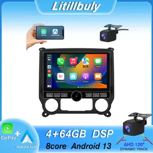 Car Stereo for 10.6 inch Chevy Silverado 2014-2018 touch screen has Android Auto Wireless Carplay, Bluetooth WIFI supports GPS Navigation